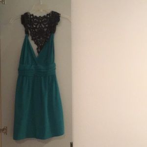 Lulus low back teal dress